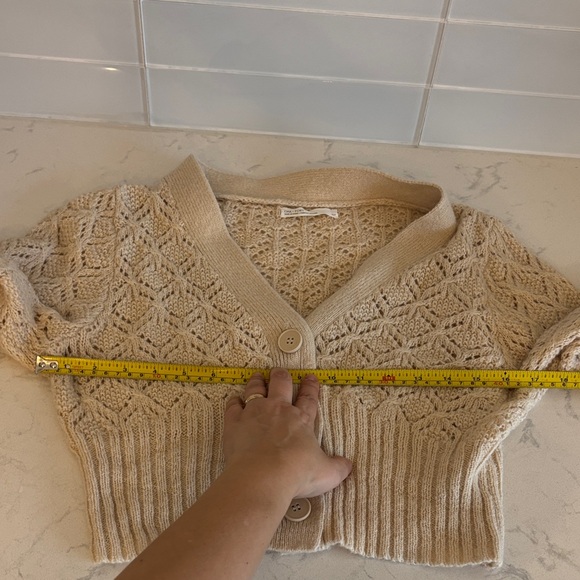 OAK + FORT Cream Knit Button-Up Cardigan - Picture 6 of 8